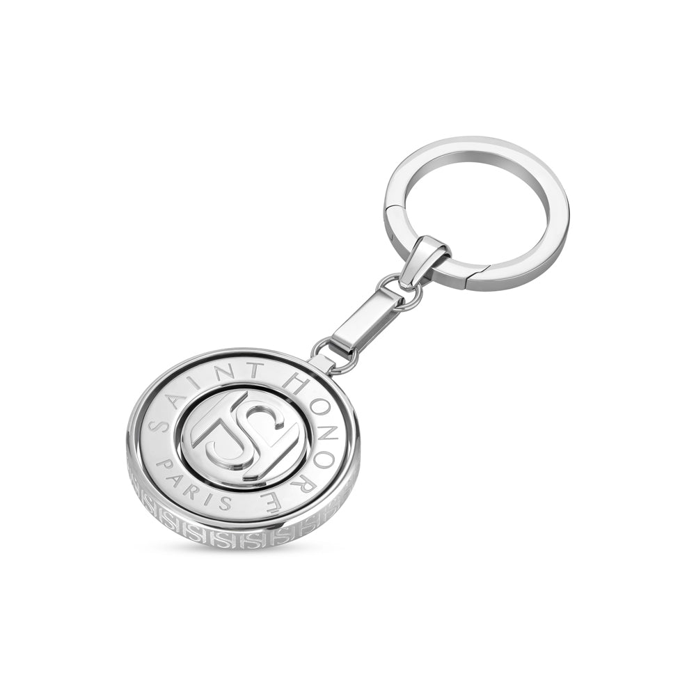 Coin Leather Keyring STEEL AND BLUE