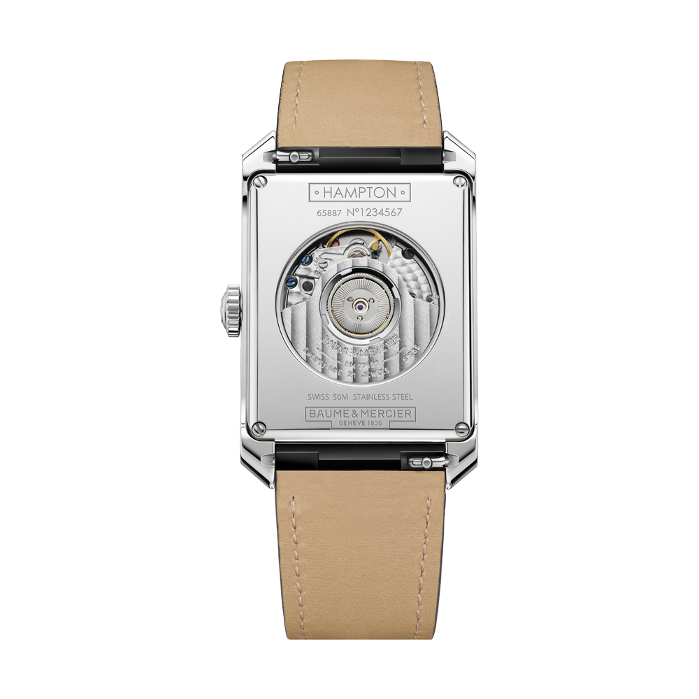 HAMPTON GENTS AUTOMATIC LEATHER STRAP WATCH BLACK / GRAY