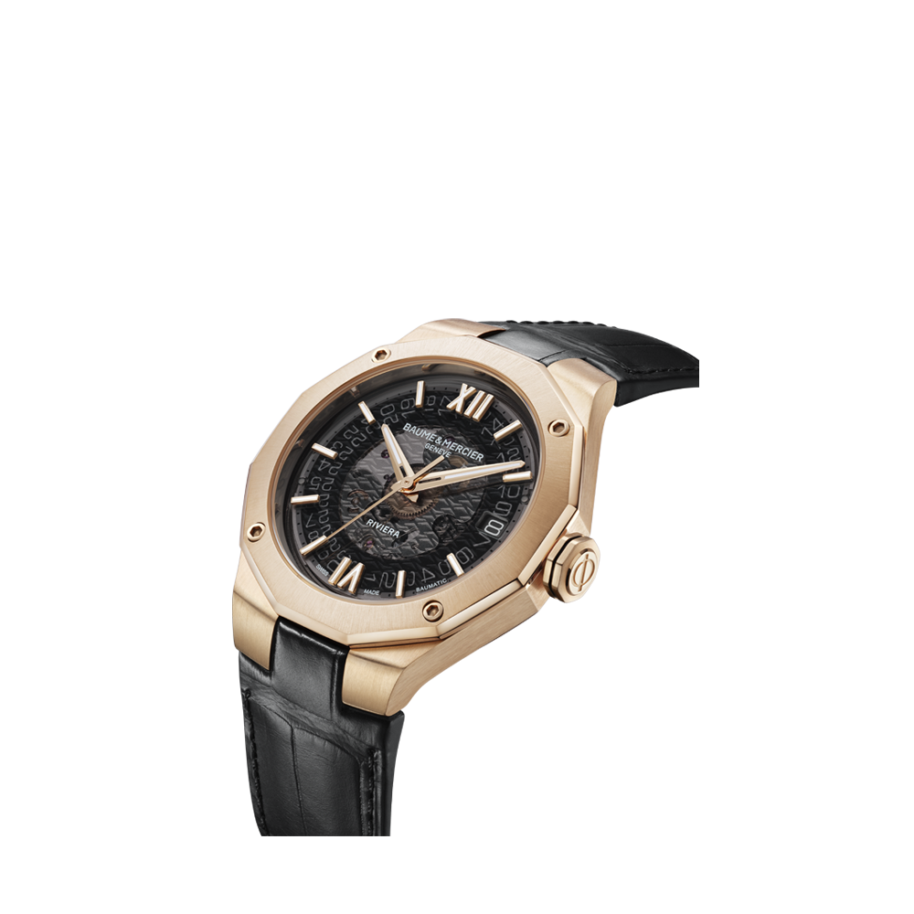 RIVIERA DEDECAGONAL MENS AUTOMATIC 39MM WATCH BLACK / BLACK