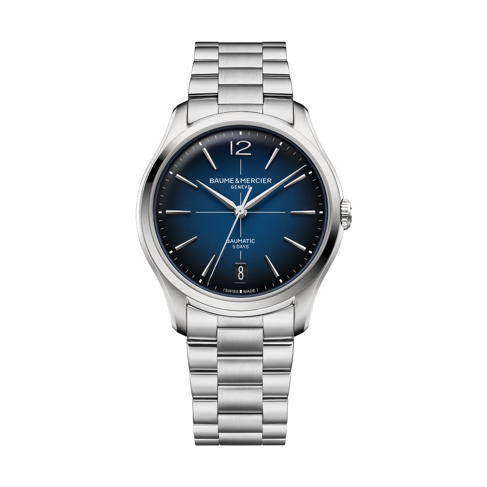 CLIFTON MENS AUTOMATIC 39 MM WATCH SILVER / BLUE