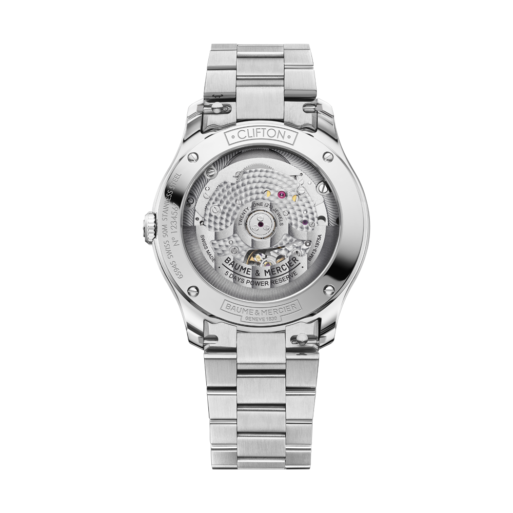 CLIFTON MENS AUTOMATIC 39 MM WATCH SILVER / BLUE