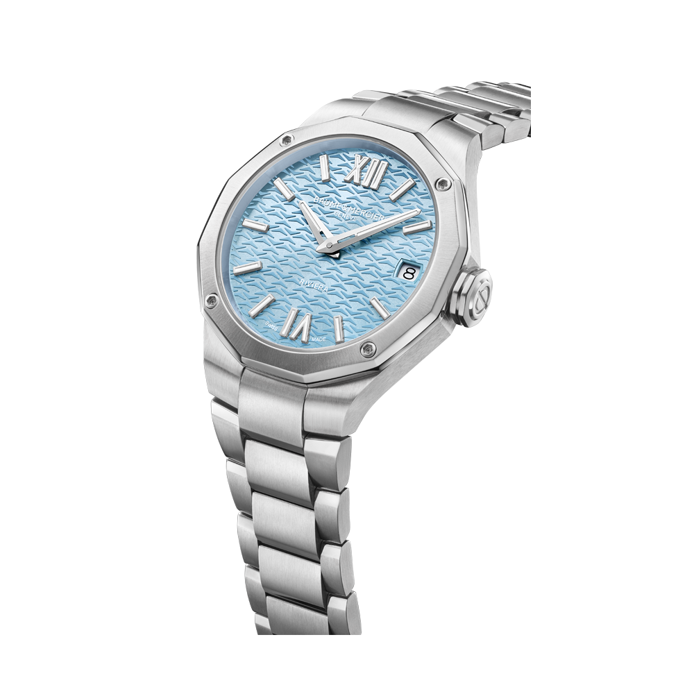 RIVIERA DEDECAGONAL LADIES AUTOMATIC 33MM WATCH SILVER / BLUE