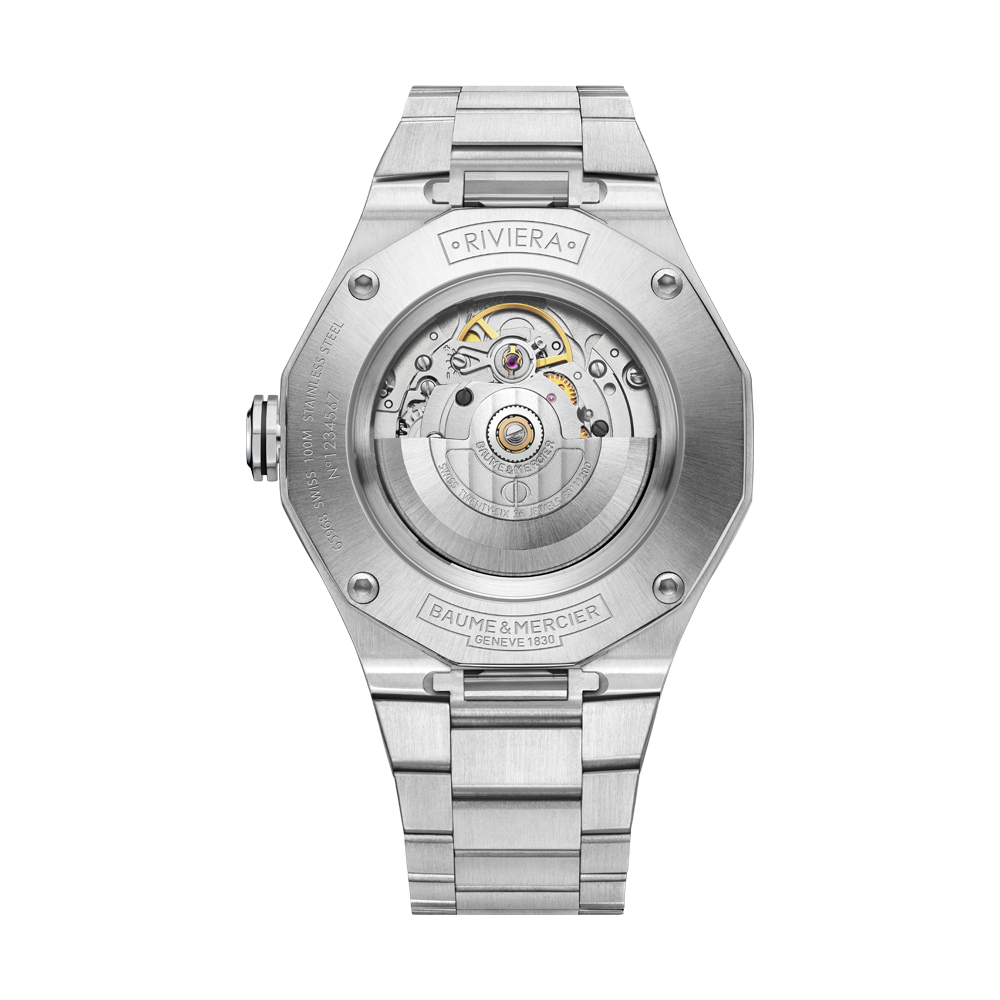 RIVIERA MENS AUTOMATIC 42MM WATCH SILVER / WHITE