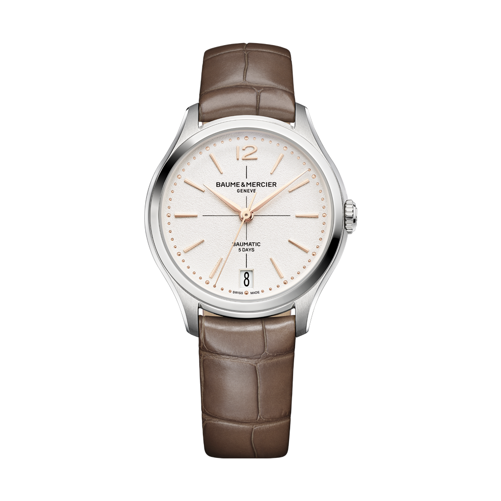 CLIFTON LADIES AUTOMATIC 34 MM WATCH BAIGE / WHITE