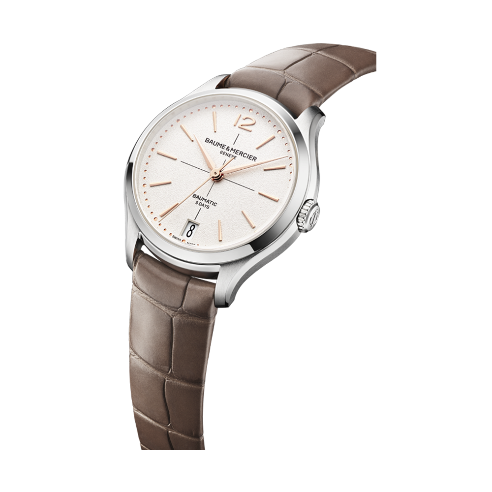 CLIFTON LADIES AUTOMATIC 34 MM WATCH BAIGE / WHITE