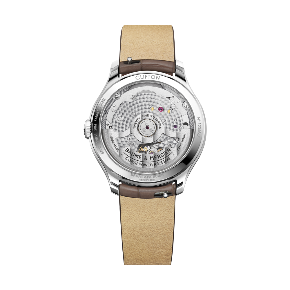CLIFTON LADIES AUTOMATIC 34 MM WATCH BAIGE / WHITE