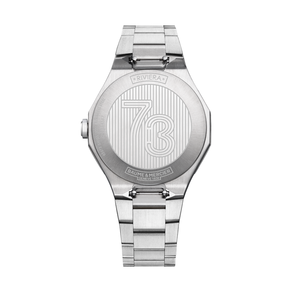 RIVIERA MENS QUARTZ 39 MM WATCH SILVER / WHITE