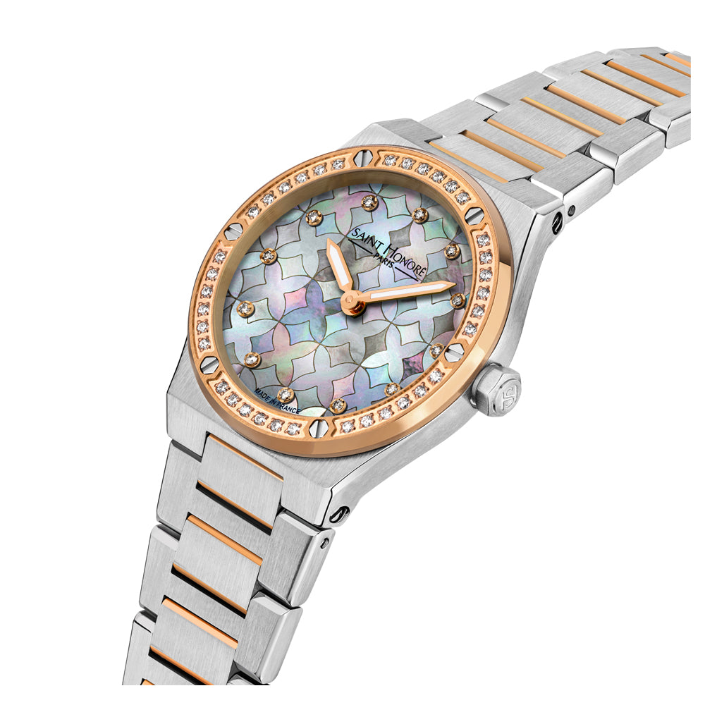 Haussman Women's Analog Watch Silver/Rose Gold/Grey