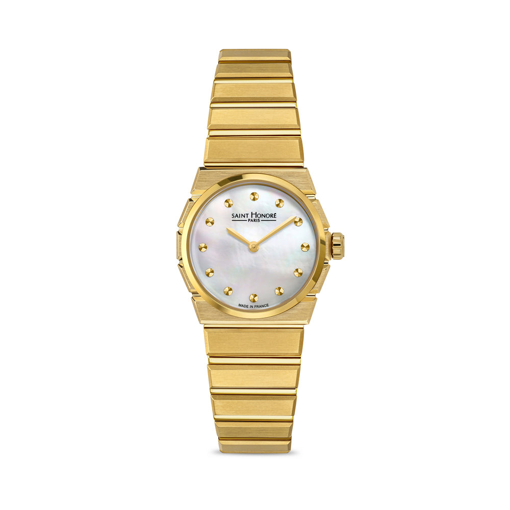 Odeon White MOP Watch IP GOLD PLATED / WHITE MOP