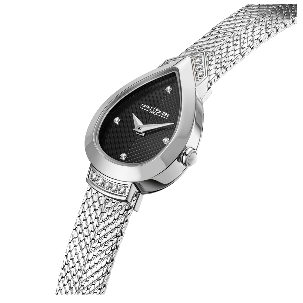 Petit Palais Diamond Watch STAINLESS STEEL / BLACK