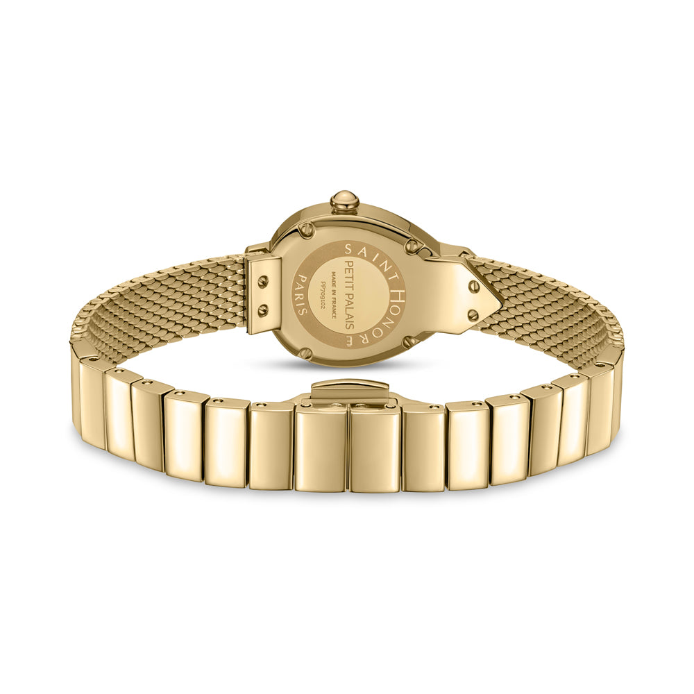 Petit Palais Diamond Watch IP GOLD PLATED / WHITE