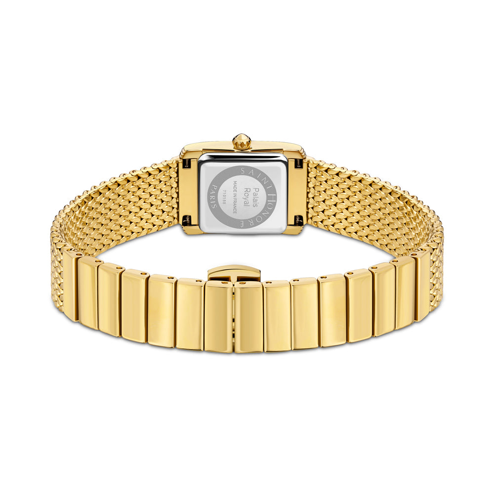 Palais Royal Mini Green Diamond Watch IP GOLD PLATED / WHITE MOP