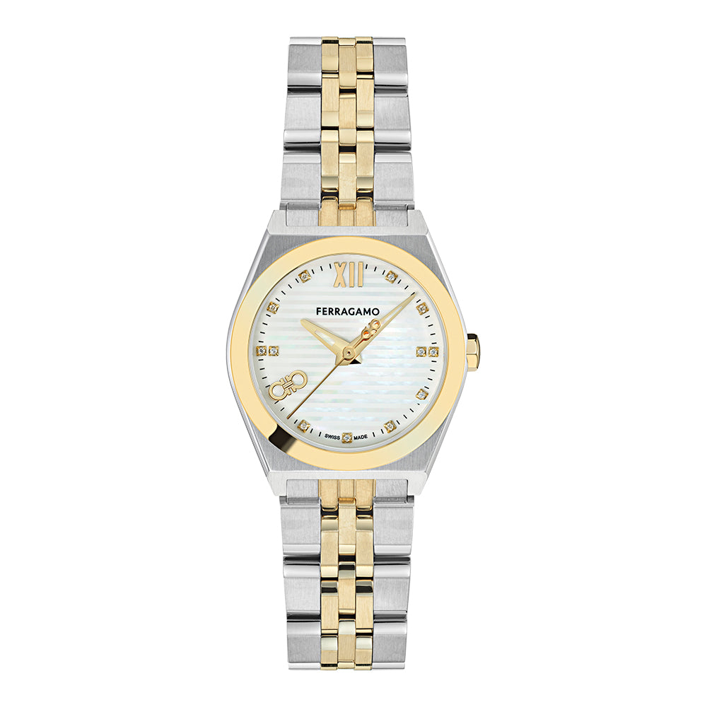 Salvatore  Ferragamo Vega New Gold Silver / Brown