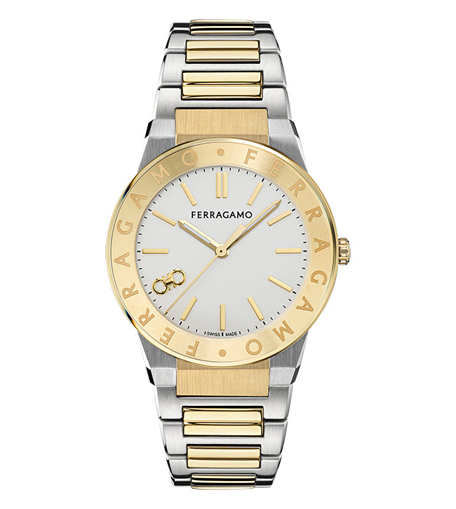 Salvatore  Ferragamo Sapphire Log Gold Silver / White-Silver