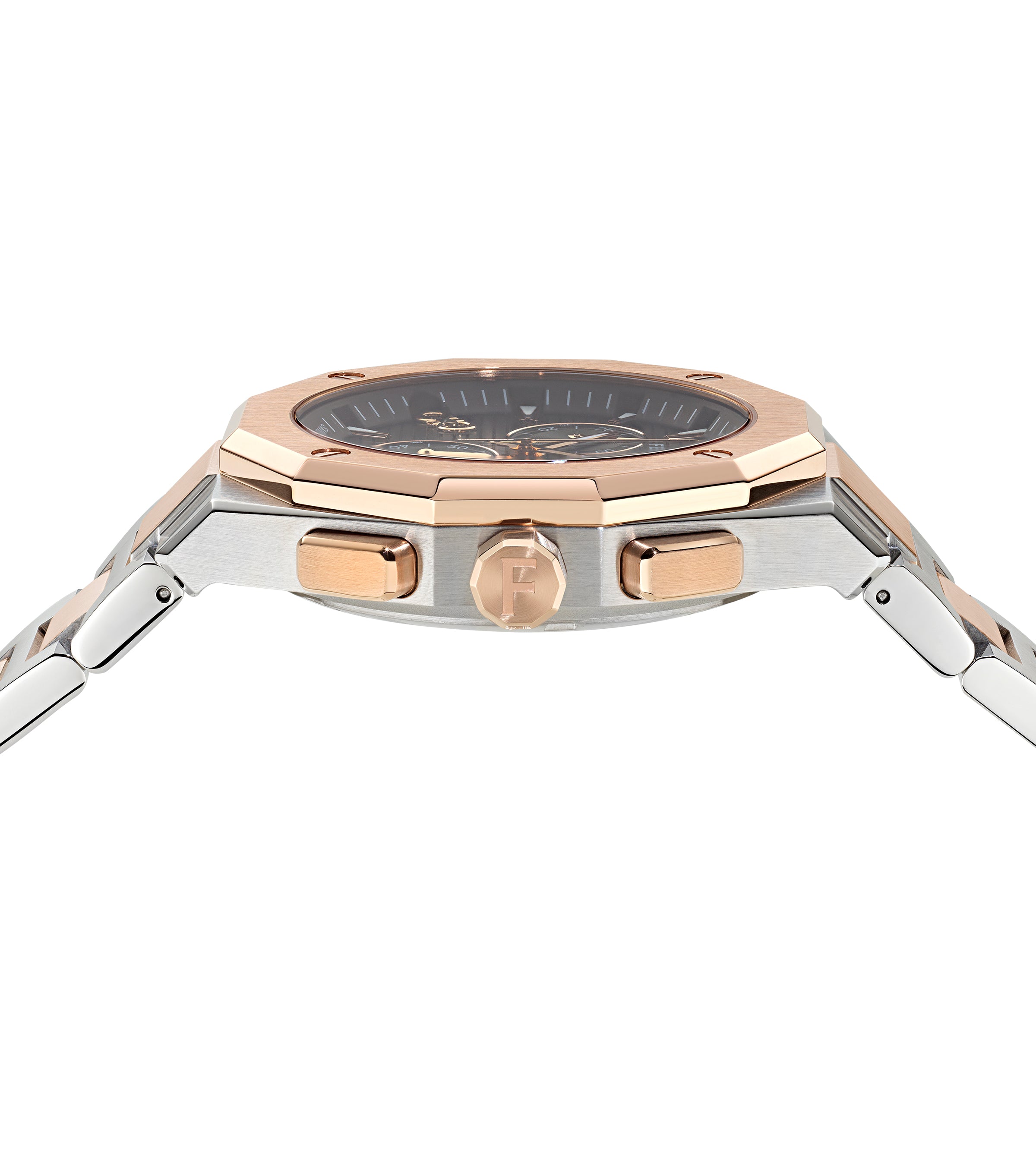Salvatore  Ferragamo Versilia Chrono Rose Gold & Silver / Brown