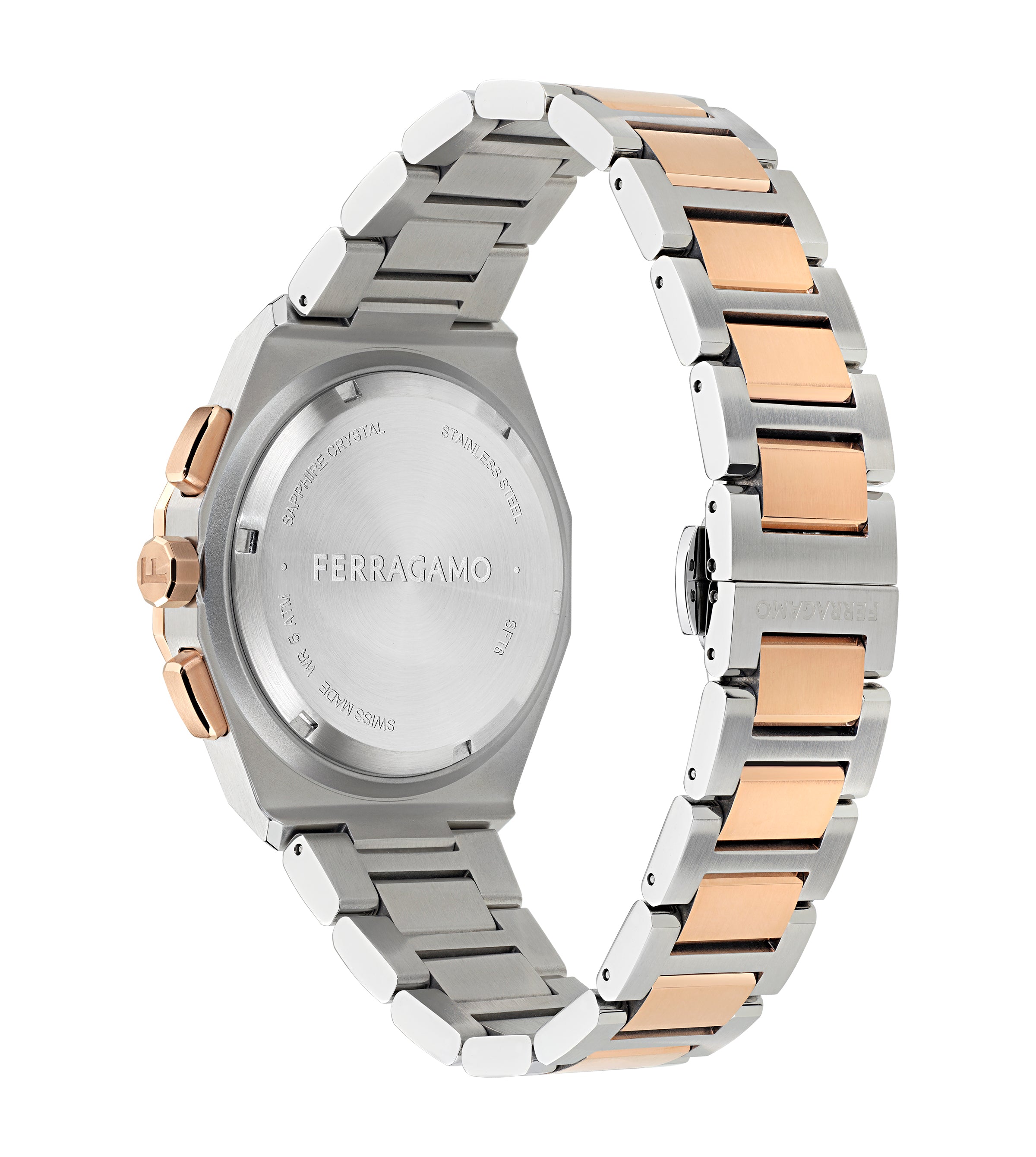Salvatore  Ferragamo Versilia Chrono Rose Gold & Silver / Brown