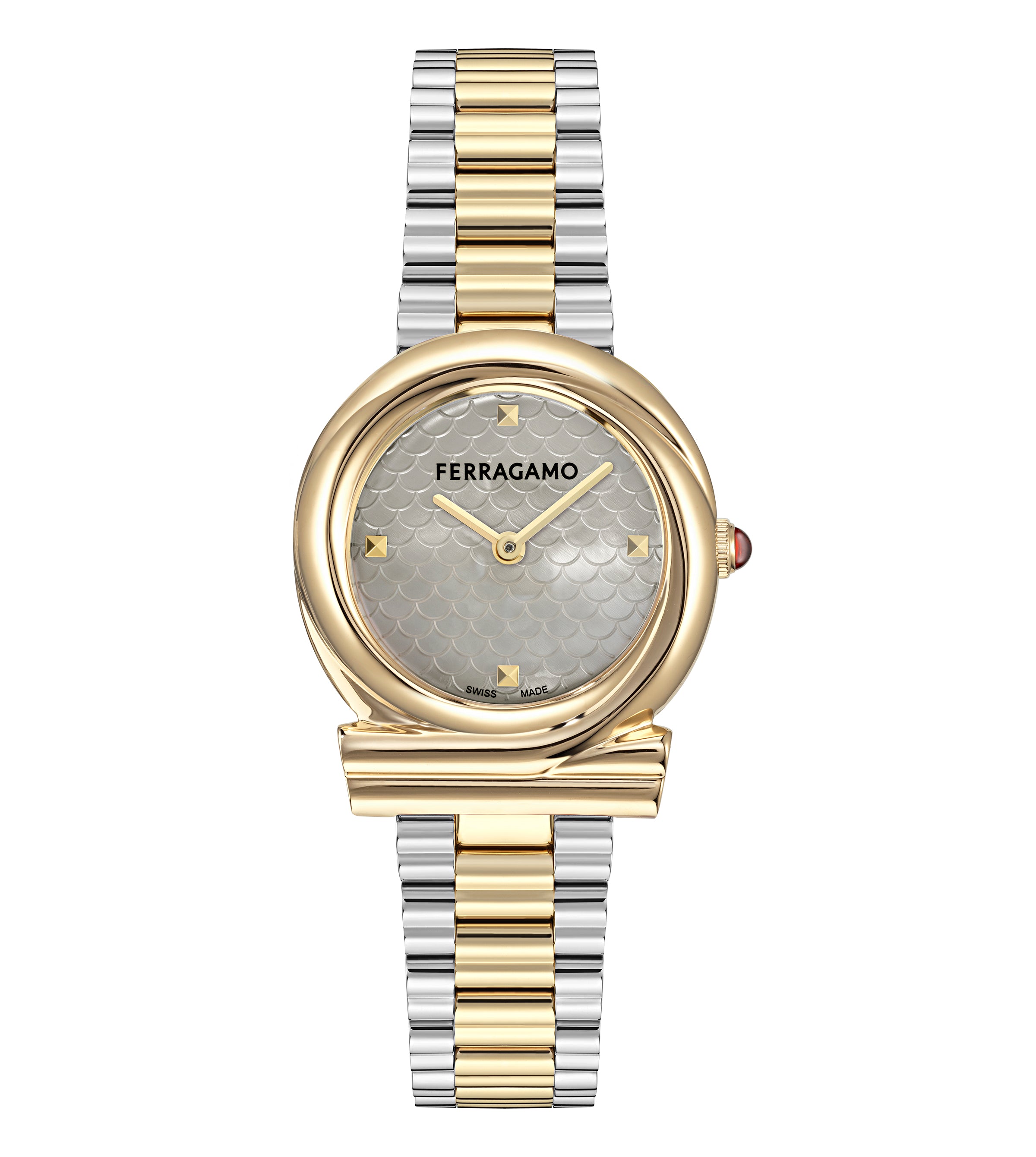 Salvatore  Ferragamo Gancini Twisted Gold Silver / Gray