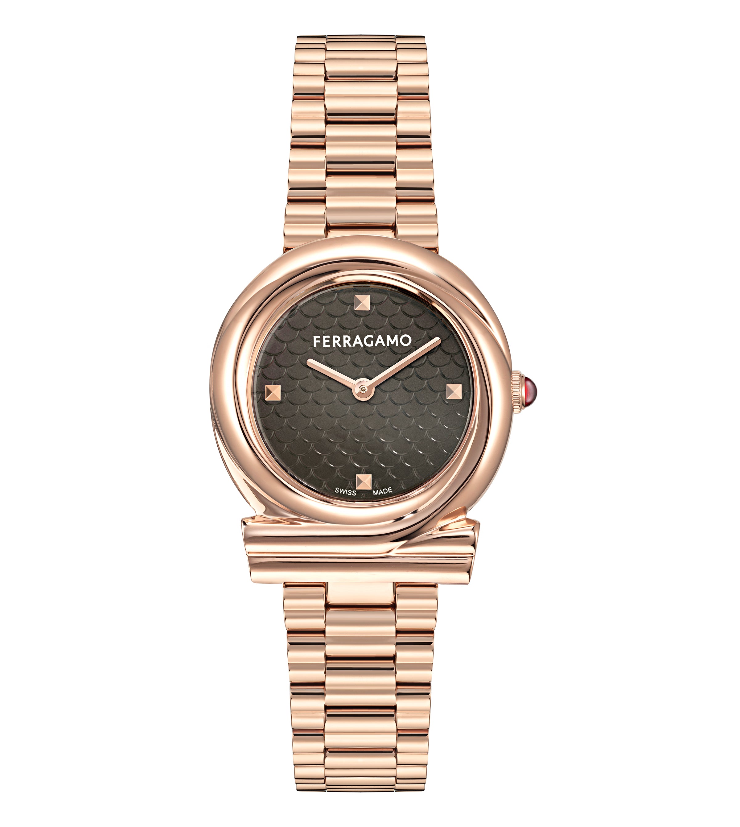 Salvatore  Ferragamo Gancini Twisted Rose Gold / Brown