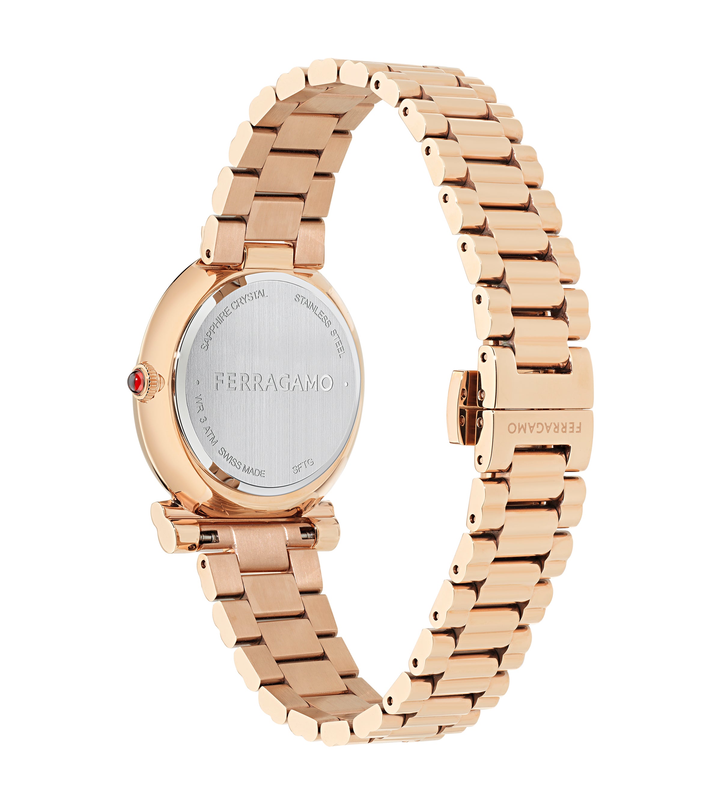 Salvatore  Ferragamo Gancini Twisted Rose Gold / Brown