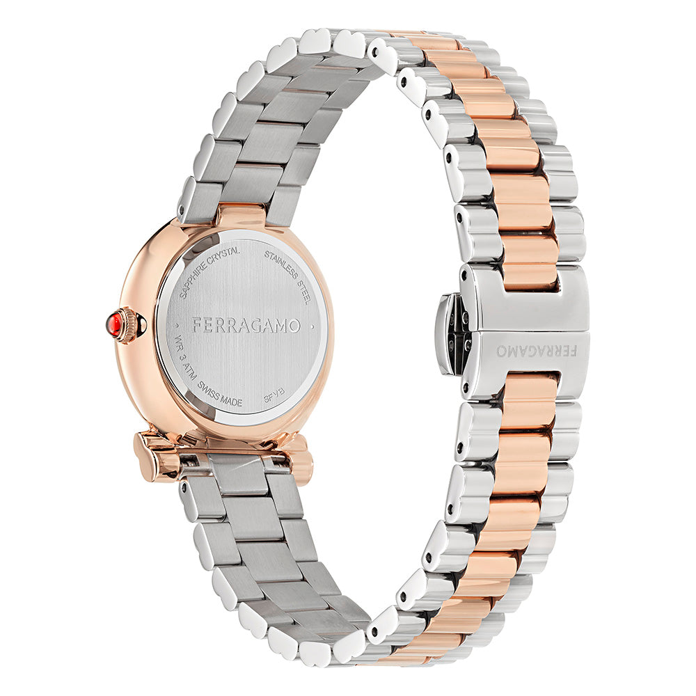 Salvatore  Ferragamo Gancini Twisted 28Mm-F Rose Gold & Silver / Silver