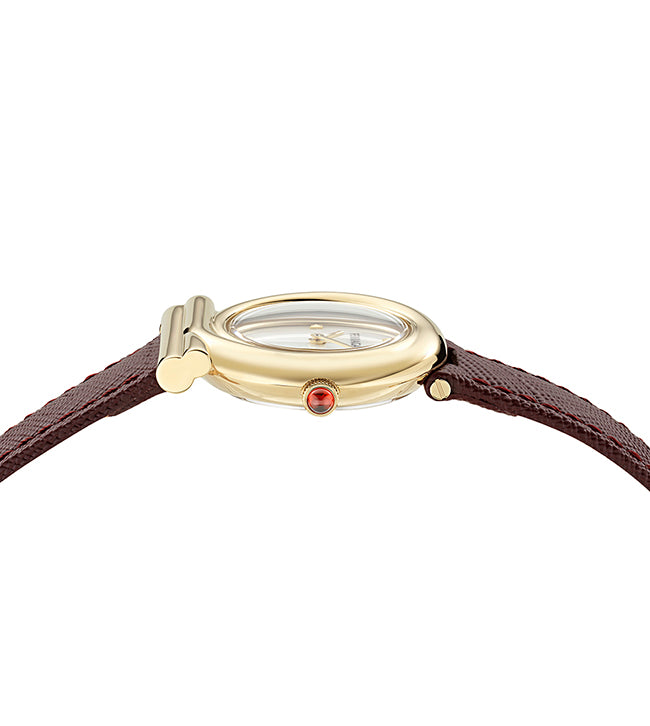 Salvatore  Ferragamo Gancini Twisted Burgundy / White