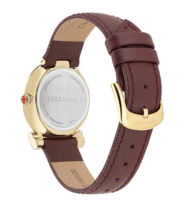 Salvatore  Ferragamo Gancini Twisted Burgundy / White