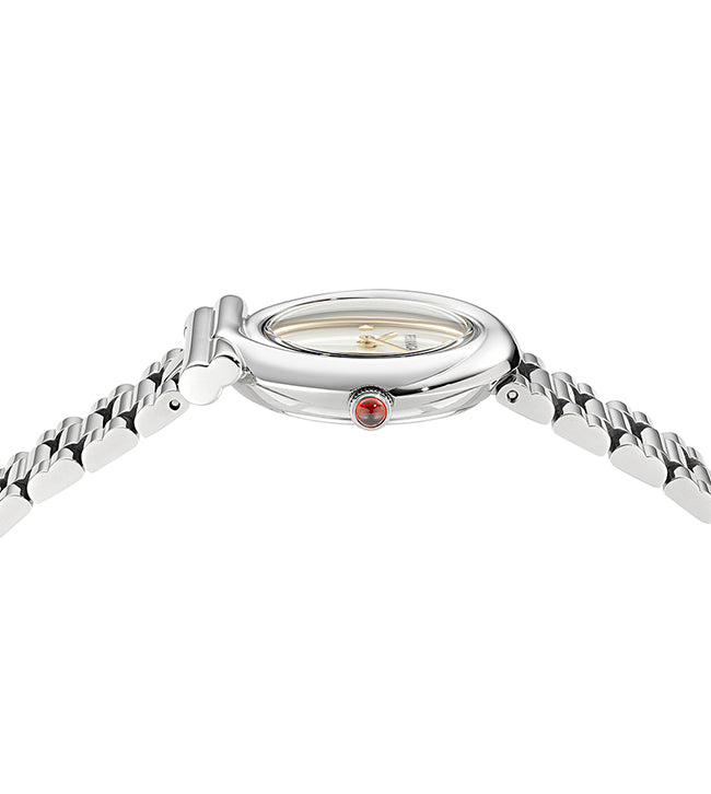 Salvatore  Ferragamo Gancini Twisted Silver / White