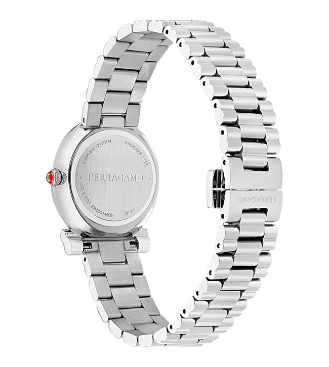Salvatore  Ferragamo Gancini Twisted Silver / White