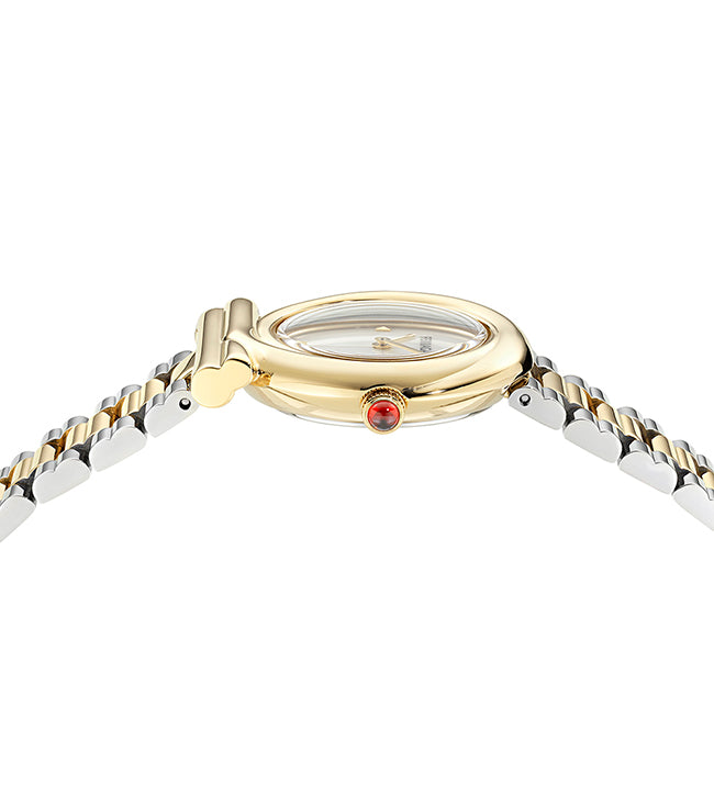 Salvatore  Ferragamo Gancini Twisted Gold Silver / White
