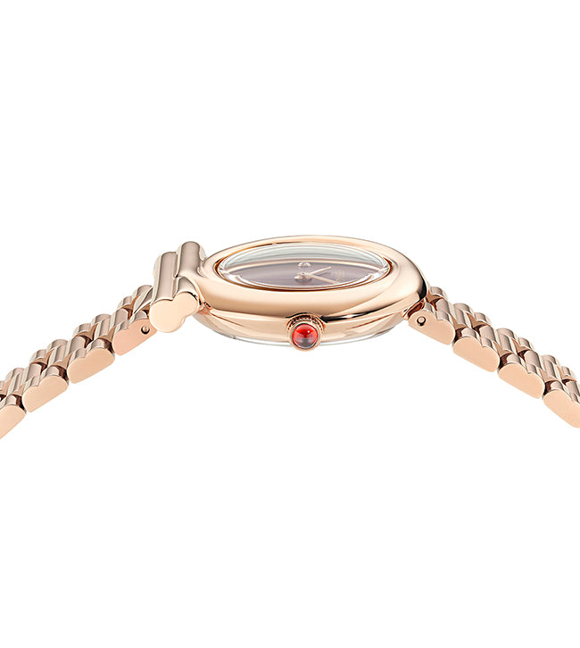 Salvatore  Ferragamo Gancini Twisted Rose Gold / Burgundy