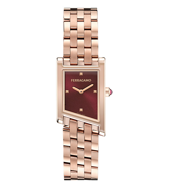 Salvatore  Ferragamo Asymetrique Rose Gold / Burgundy