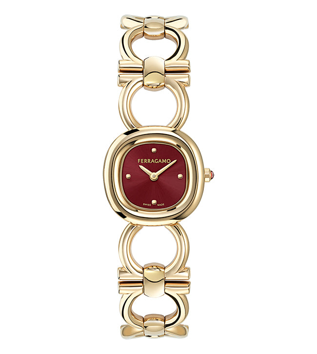 Salvatore  Ferragamo Double Gancini Jewel Gold / Burgundy