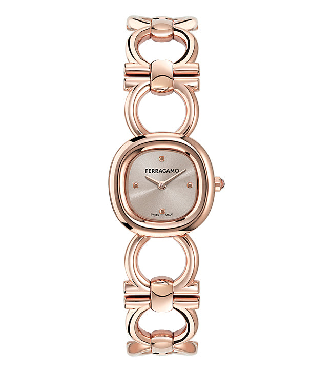 Salvatore  Ferragamo Double Gancini Jewel Rose Gold / Grey