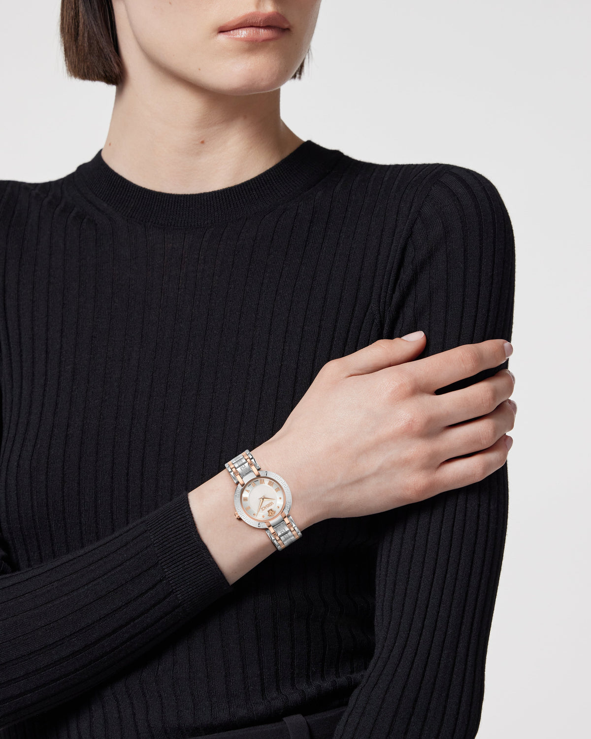 Versace Antlia SS & Rose Gold Tone / White-Silver