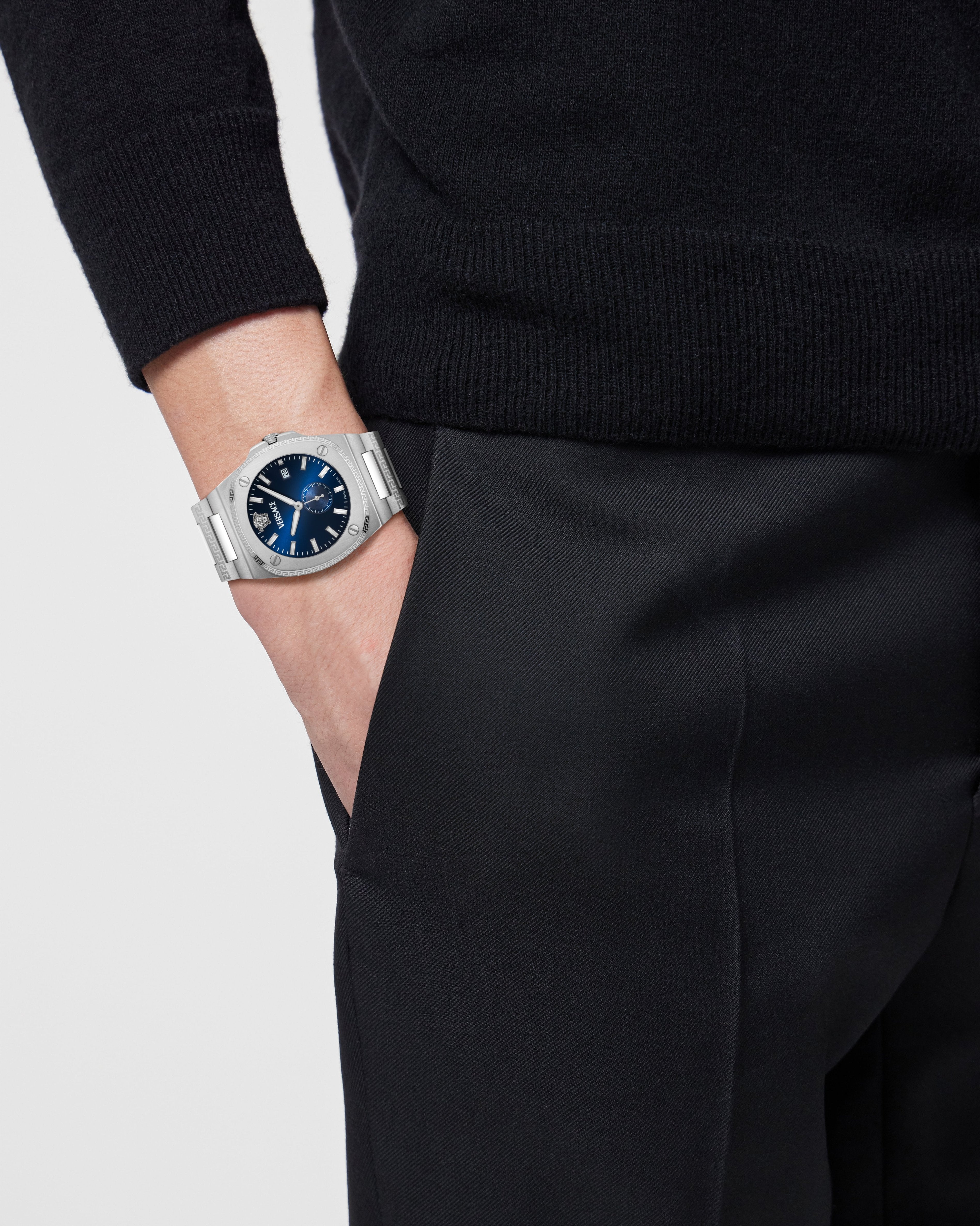 Versace Tolomeo Stainless Steel / Blue