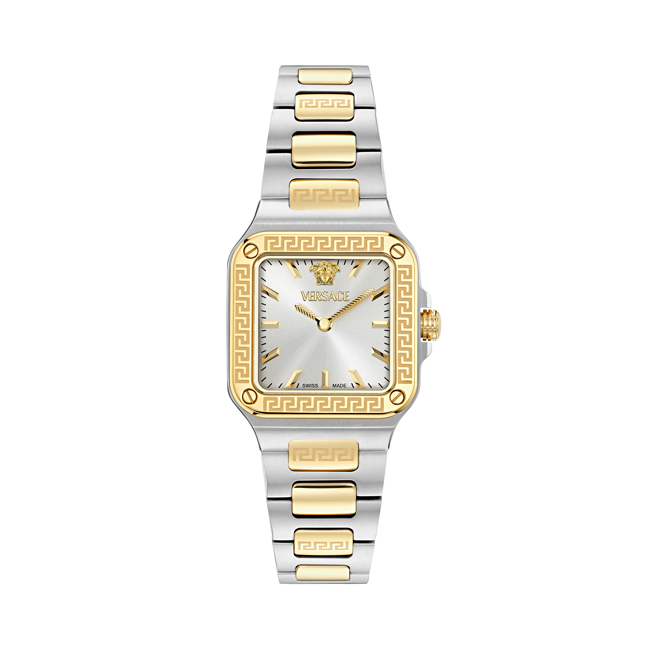 Versace Greca Edge SS & Yellow Gold Tone / White-Silver
