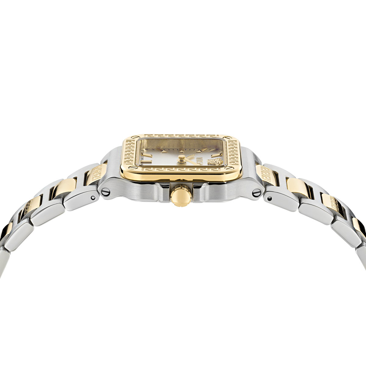 Versace Greca Edge SS & Yellow Gold Tone / White-Silver