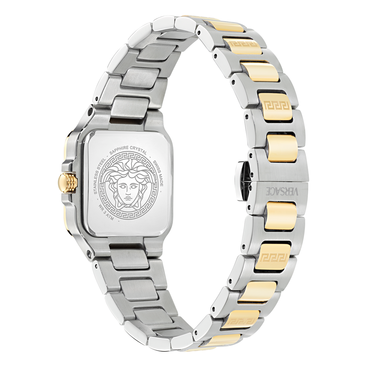 Versace Greca Edge SS & Yellow Gold Tone / White-Silver