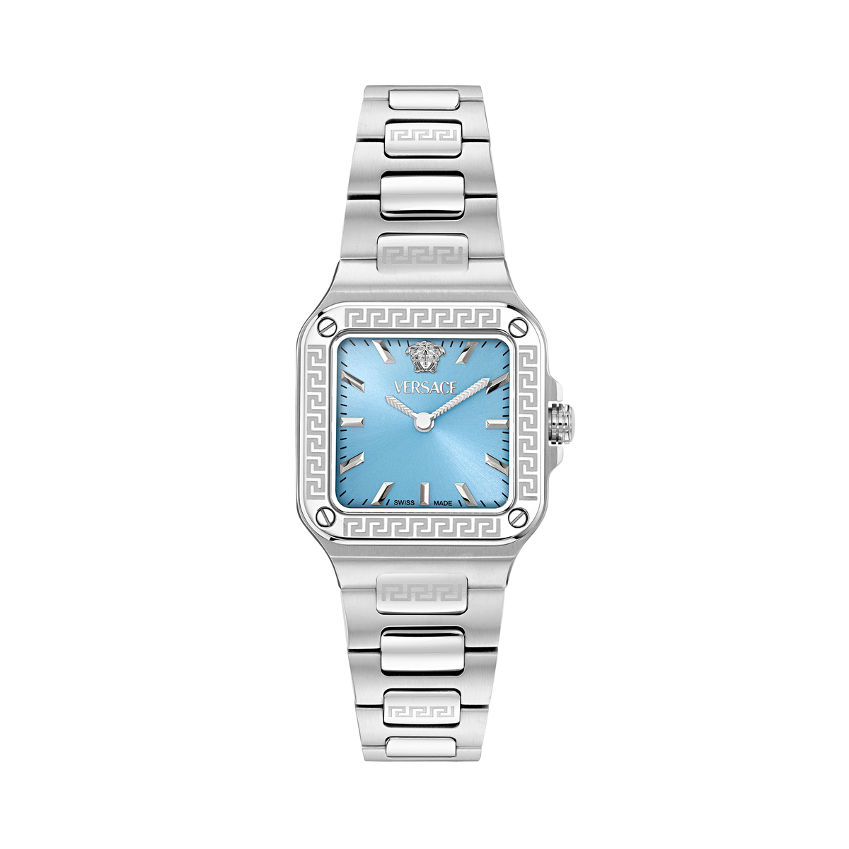 Versace Greca Edge Silver-Tone / Light Blue