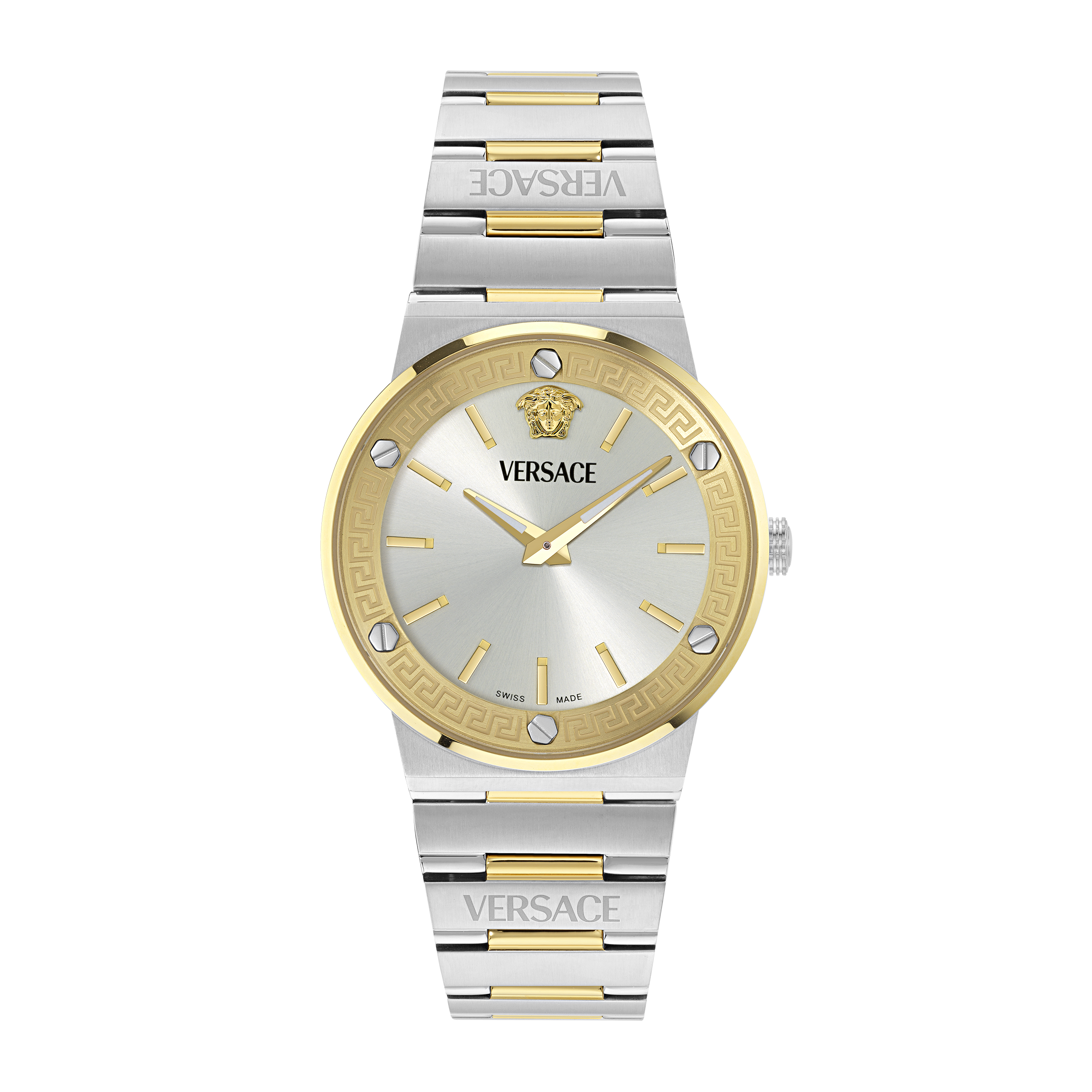Versace Greca Logo SS & Rose Gold Tone / Silver