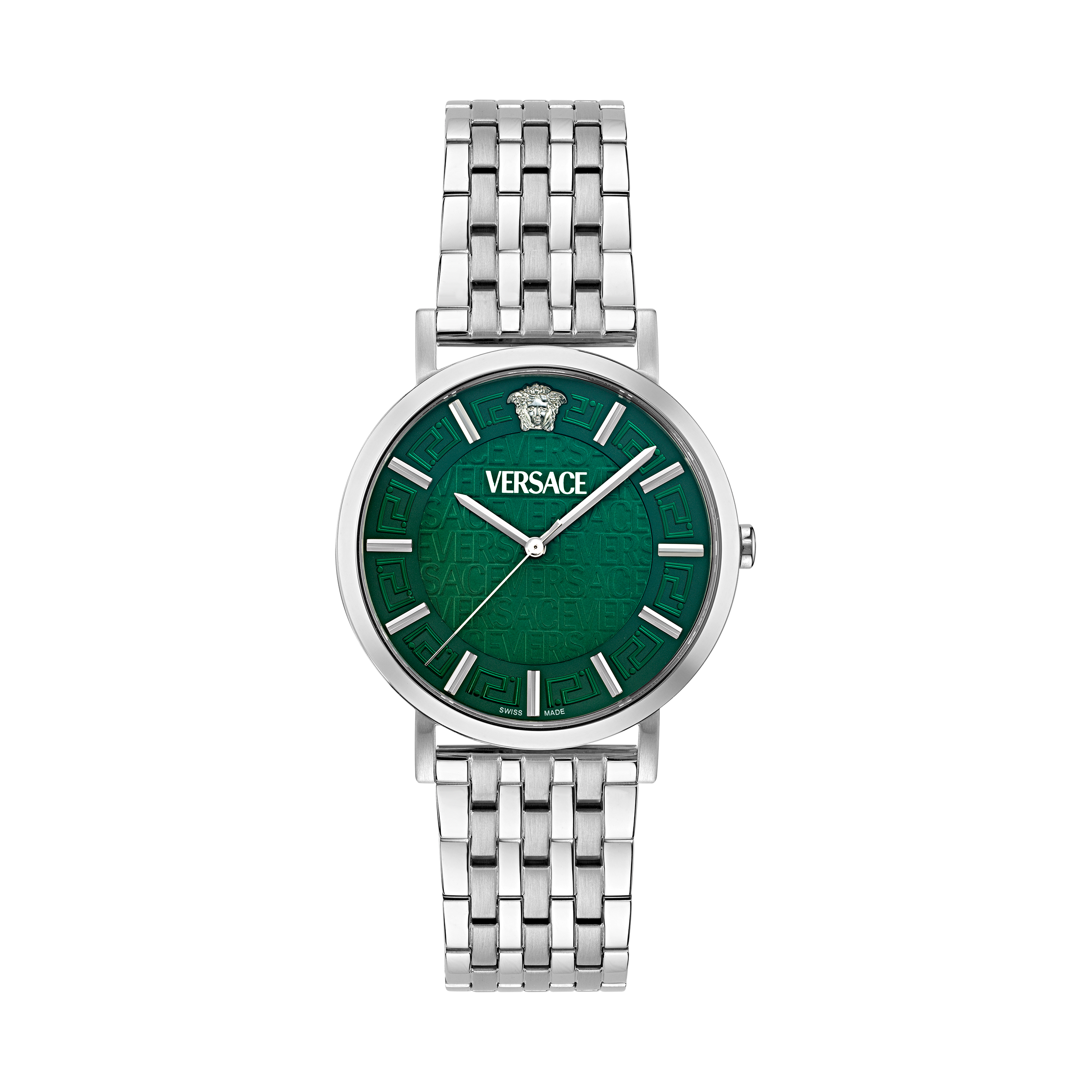 Versace Greca Slim Stainless Steel / Green