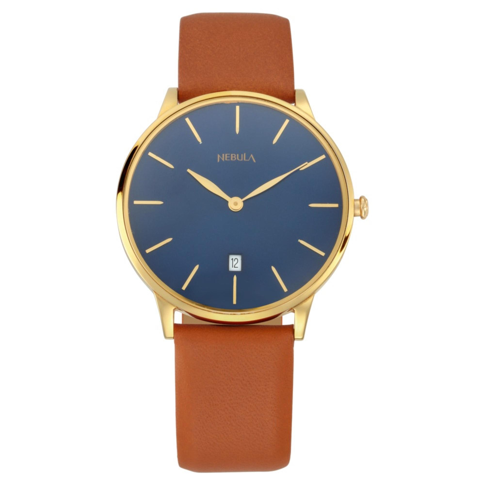 Titan Nebula Lustre Quartz Analog with Date 18 Karat Solid Gold Watch for Men