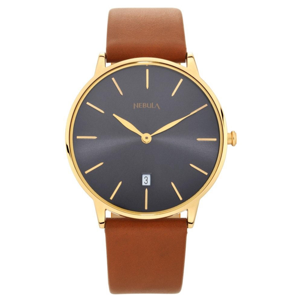 Titan Nebula Quartz Analog with Date 18 Karat Solid Gold Watch for Men