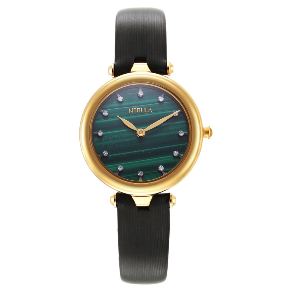 Nebula Quartz Analog Green Dial 18 Karat Gold Strap Watch for Women