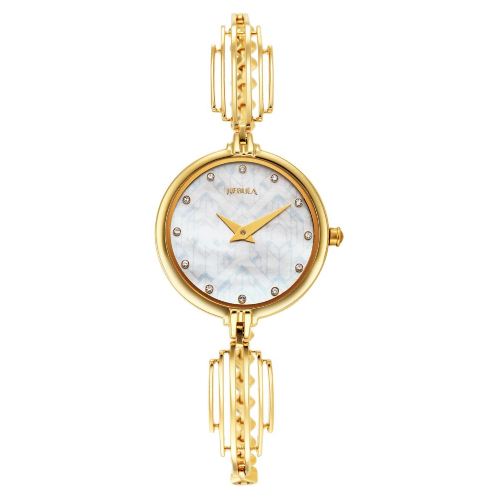 Nebula Quartz Analog Mother Of Pearl Dial 18 Karat Gold Strap Watch for Women 