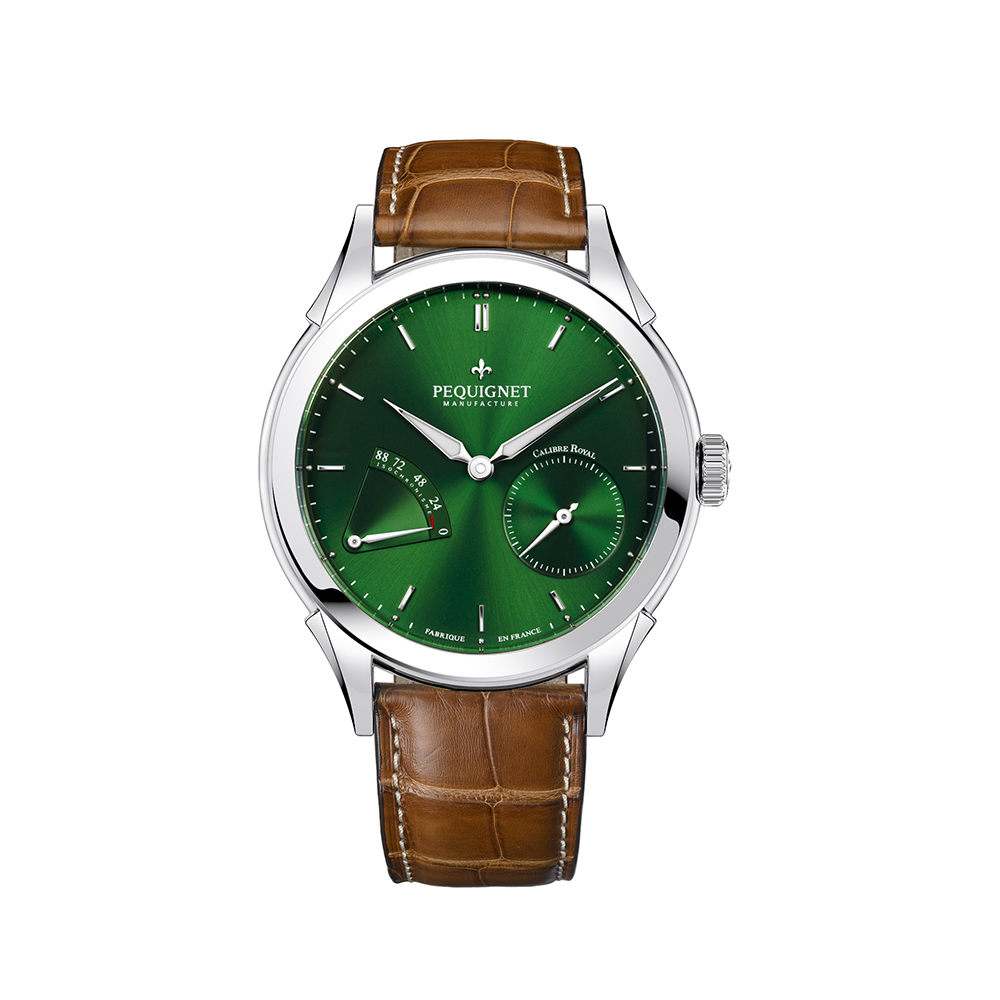 Royale Origine watch, green dial, power reserve