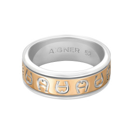 TWO TONE RING WITH MUTIPLE A LOGOS