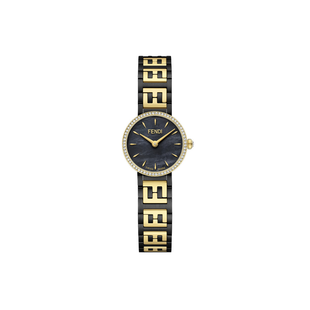 Forever Fendi Black And Yellow Gold Colored Watch