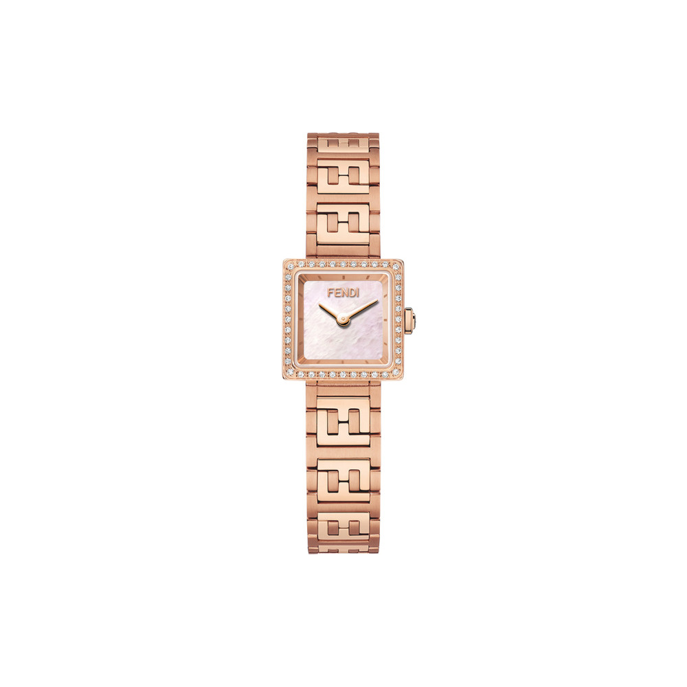 Fendi Forever Rose Gold Colored Stainless Steel Steel With Diamonds Watch