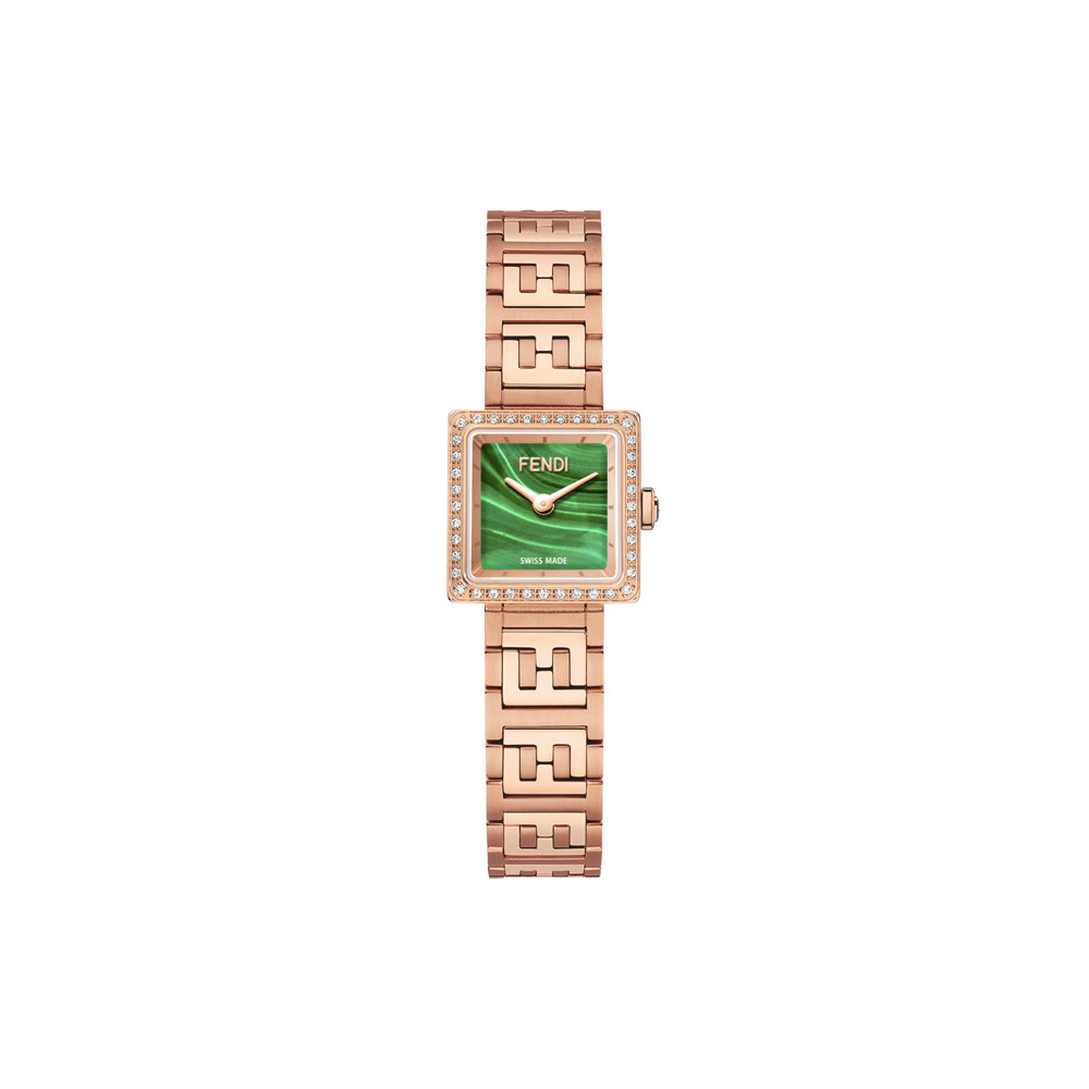 Forever Square Rose Gold Colored Stainless Steel Steel With Diamonds Watch